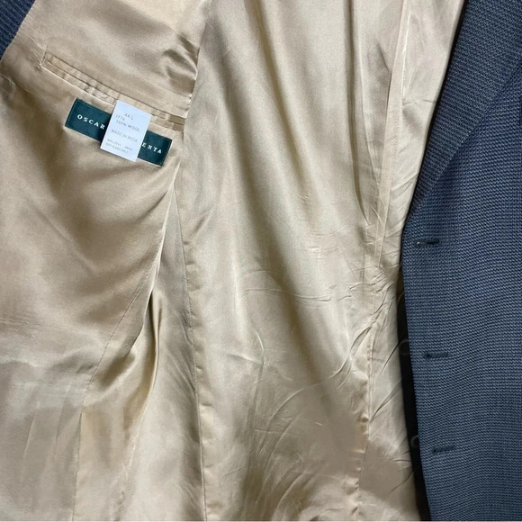 Oscar De Le Renta Notch Lapel Tweed Check Woolen Blazer - Picture 7 of 8